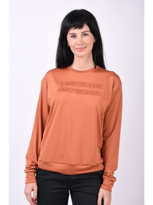 Women Blouse Adpt Adptgms Eva Crew Neck Amber Brown